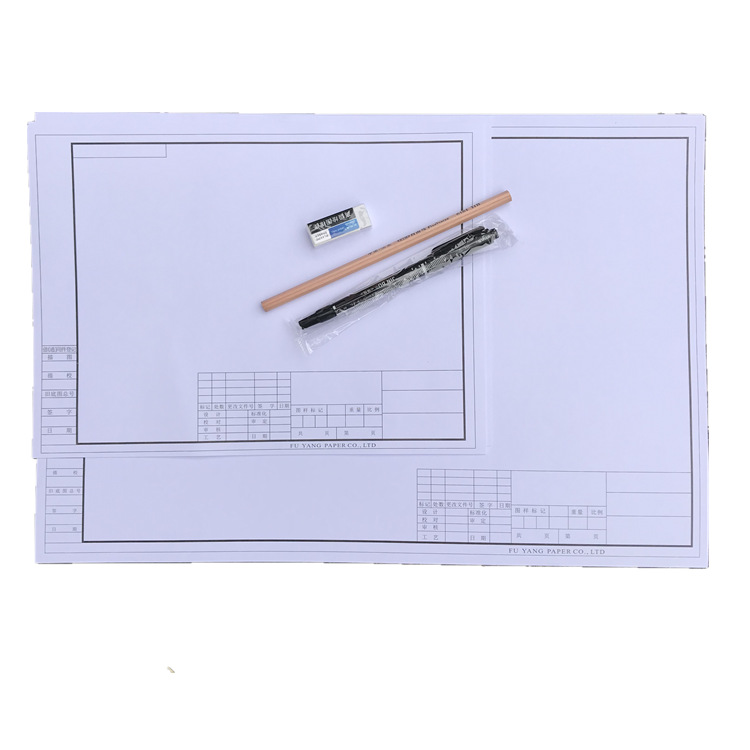 การพิมพ์ที่ราบรื่นและกระดาษพล็อตเตอร์ Cad สีขาวที่ไม่เคลือบผิวที่เก็บได้นาน